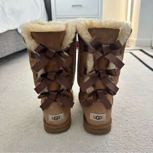 UGG Tan Boots with Brown Bows